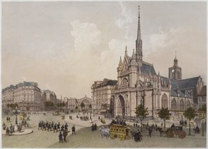 Szent Laurent-templom, Párizs, illusztráció a „Párizs pompájában”, kiadó: Henri Charpentier, 1861